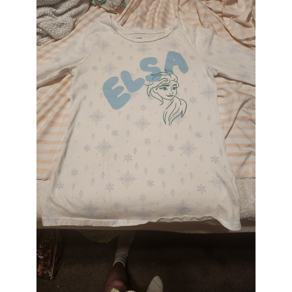 Disney Other - Girls Disney Frozen "ELSA", Long Sleeve, Flare T- Shirt With Snowflakes -XL(12)
